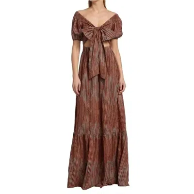 Ramy Brook Megan Maxi Cut Out Dress In Deco Rose In Brown