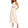 Ramy Brook Melanie Smocked Cotton Poplin Midi Dress In White