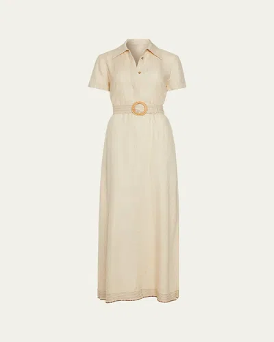 Ramy Brook Melina Belted Maxi Shirtdress In Neutral
