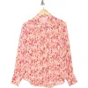 Ramy Brook Melina Geo Print Long Sleeve Button-up Shirt In Tropic Org Wild Rose Riad Tile
