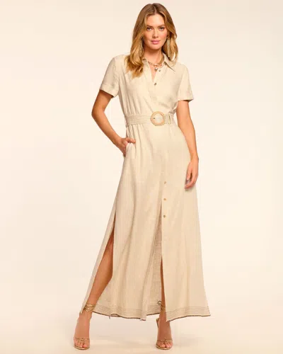 Ramy Brook Melina Linen Short Sleeve Maxi Dress