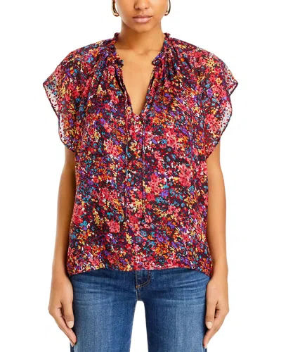 Ramy Brook Melissa Blouse In Print Soiree Red In Multi