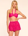 Ramy Brook Melissa Cutout Eyelet Coverup Short In Perfect Pink
