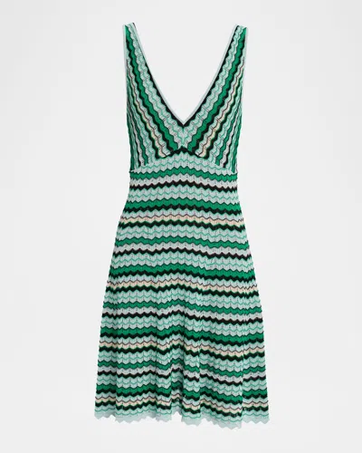 Ramy Brook Melody Chevron Knit Dress In Multi