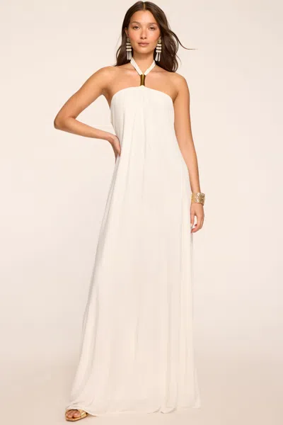 Ramy Brook Meredith Embellished High Neck Gown In White