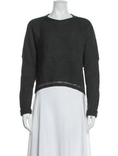 Pre-owned Ramy Brook Merino Wool Bateau Neckline Sweater W/ Tags In Grey