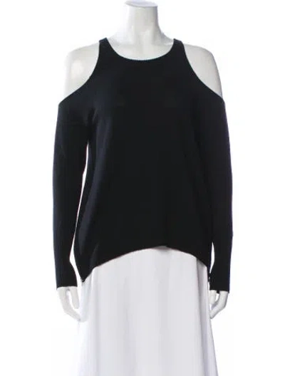 Pre-owned Ramy Brook Merino Wool Scoop Neck Sweater In Gray