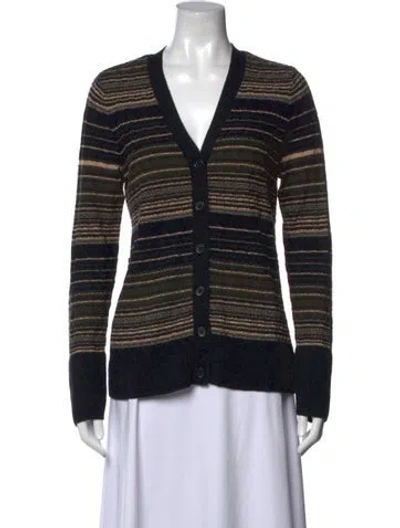 Pre-owned Ramy Brook Merino Wool Striped Sweater W/ Tags In Black
