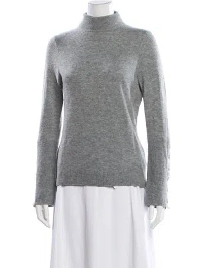 Pre-owned Ramy Brook Merino Wool Turtleneck Sweater In Gray
