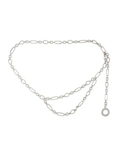 Pre-owned Ramy Brook Metal Chain-link Belt In Silver