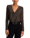 Ramy Brook Micheline Bodysuit In Gold Knit