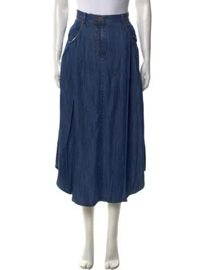 Pre-owned Ramy Brook Midi Length Skirt In Blue