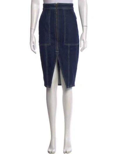 Pre-owned Ramy Brook Midi Length Skirt In Blue