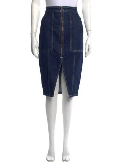 Pre-owned Ramy Brook Midi Length Skirt In Blue