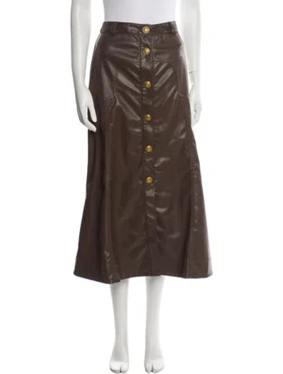 Pre-owned Ramy Brook Midi Length Skirt In Brown