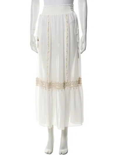 Pre-owned Ramy Brook Midi Length Skirt In White