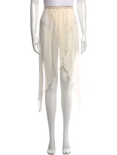 Pre-owned Ramy Brook Midi Length Skirt In White