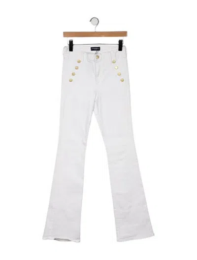 Pre-owned Ramy Brook Mid-rise Flared Jeans In Neutrals/white