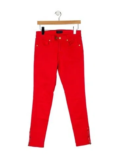 Pre-owned Ramy Brook Mid-rise Skinny Leg Jeans In Red
