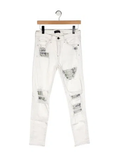 Pre-owned Ramy Brook Mid-rise Skinny Leg Jeans In White