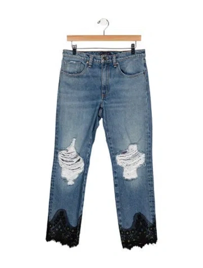 Pre-owned Ramy Brook Mid-rise Straight Leg Jeans In Blue