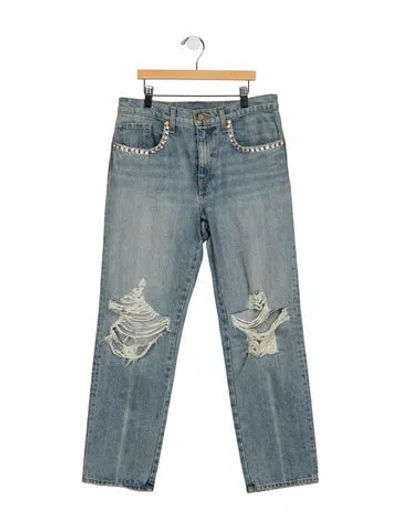 Pre-owned Ramy Brook Mid-rise Straight Leg Jeans In Blue