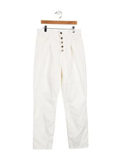 Pre-owned Ramy Brook Mid-rise Straight Leg Jeans In White
