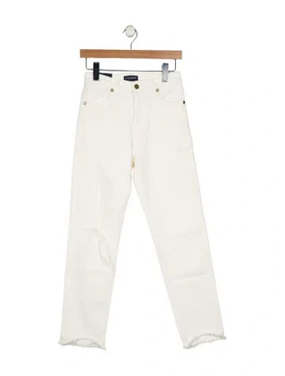 Pre-owned Ramy Brook Mid-rise Straight Leg Jeans In White