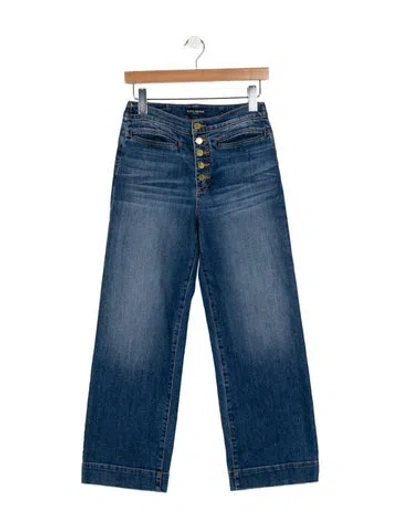 Pre-owned Ramy Brook Mid-rise Wide Leg Jeans In Black