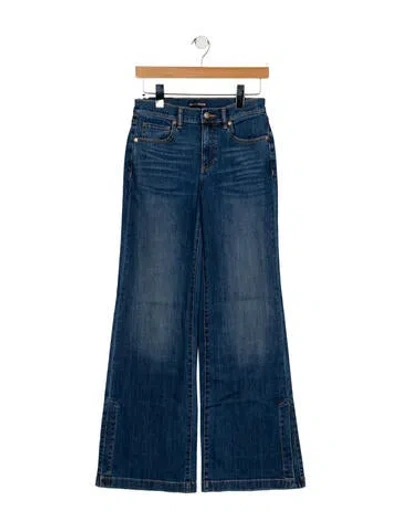 Pre-owned Ramy Brook Mid-rise Wide Leg Jeans In Black