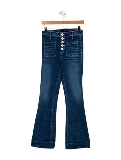 Pre-owned Ramy Brook Mid-rise Wide Leg Jeans In Blue