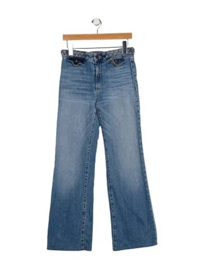 Pre-owned Ramy Brook Mid-rise Wide Leg Jeans In Blue