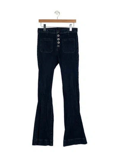 Pre-owned Ramy Brook Mid-rise Wide Leg Jeans In Blue
