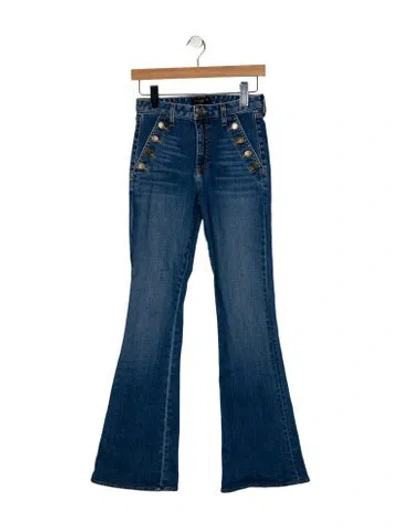 Pre-owned Ramy Brook Mid-rise Wide Leg Jeans In Blue