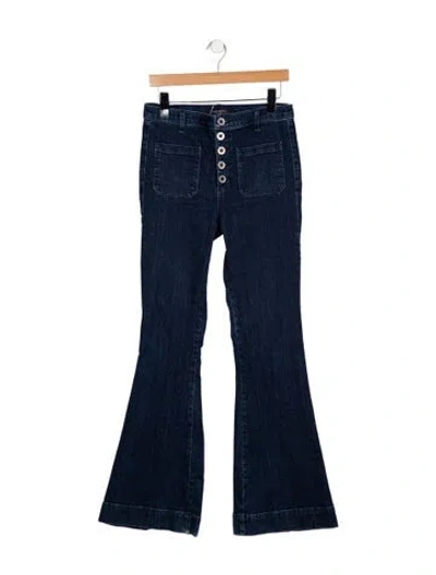 Pre-owned Ramy Brook Mid-rise Wide Leg Jeans In Blue