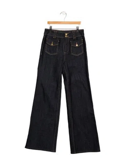 Pre-owned Ramy Brook Mid-rise Wide Leg Jeans In Blue