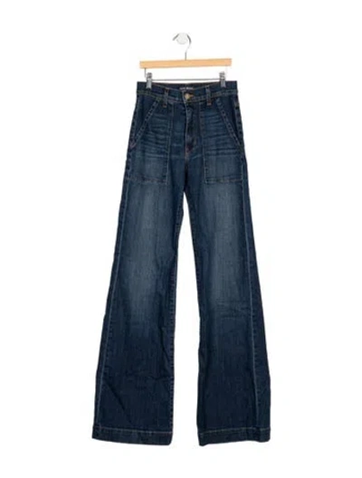Pre-owned Ramy Brook Mid-rise Wide Leg Jeans In Blue