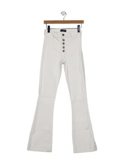 Pre-owned Ramy Brook Mid-rise Wide Leg Jeans In White