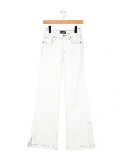 Pre-owned Ramy Brook Mid-rise Wide Leg Jeans In White