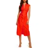 Ramy Brook Mihal Cap Sleeve Shirtdress In Bright Lily