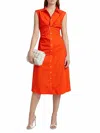 Ramy Brook Mihal Cap Sleeve Shirtdress In Orange