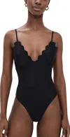 Ramy Brook Mikayla Scalloped One Piece Swimsuit In Black