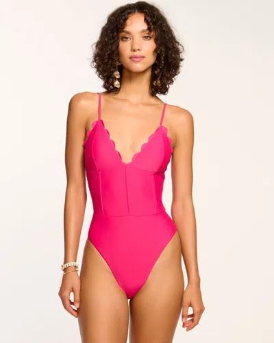 Ramy Brook Mikayla Scalloped One Piece Swimsuit Perfect Pink