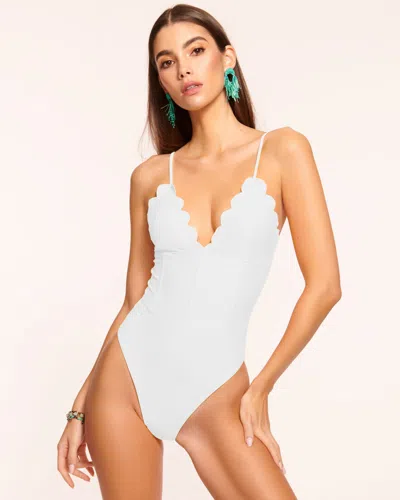 Ramy Brook Mikayla Scalloped One Piece Swimsuit In White