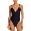 Ramy Brook Mikayla Scalloped One Piece Swimsuit In Black