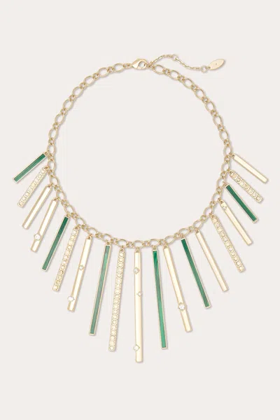 Ramy Brook Mila Enamel Statement Necklace In Malachite