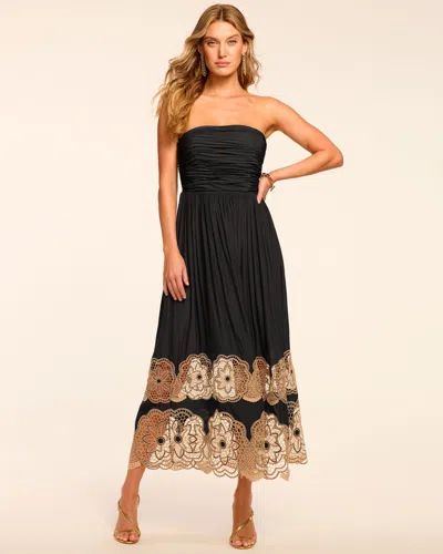 Ramy Brook Milani Embellished Strapless Maxi Dress In Black