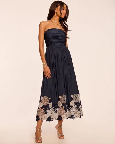 Ramy Brook Milani Embellished Strapless Maxi Dress In Blue