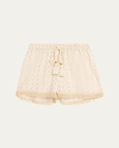 Ramy Brook Mina Zig-zag Knit Shorts In Neutral