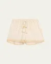 Ramy Brook Mina Zig-zag Knit Shorts In White/gold Zig Zag